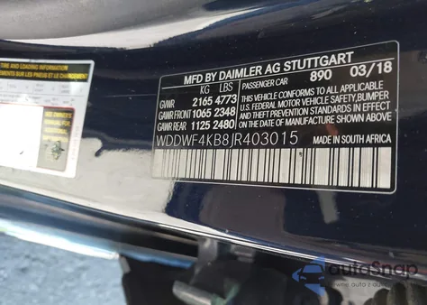 2018 Mercedes-Benz C 300 4Matic из США, поврежденный, VIN WDDWF4KB8JR403015